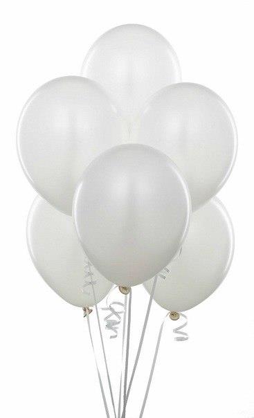 White balloons, 12 pcs.
