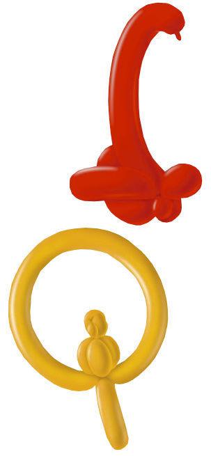 Long balloons, assorted colors, 15 pcs.