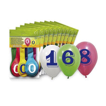 Balony z cyfrą 3, różne kolory, 8 szt.