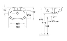 Washbasin VILLEROY & BOCH O. NOVO 41615601, 560×405 mm
