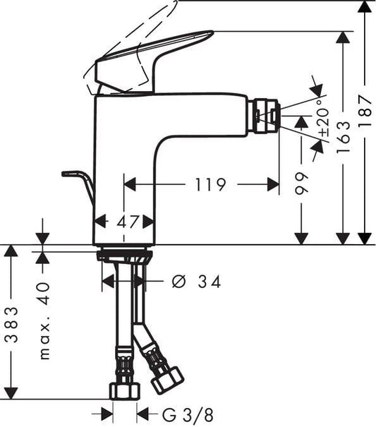 Bidet mixer Hansgrohe Logis 71200000