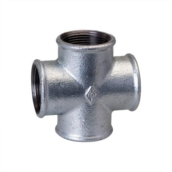 Four-way G180, 1", female thread, galvanized