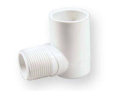 Elbow 410-005, PVC-U, 1/2"x90°, male thread/glue socket