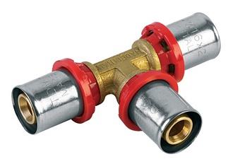 Press tee 1645, TDM Brass, 18x16x18 mm