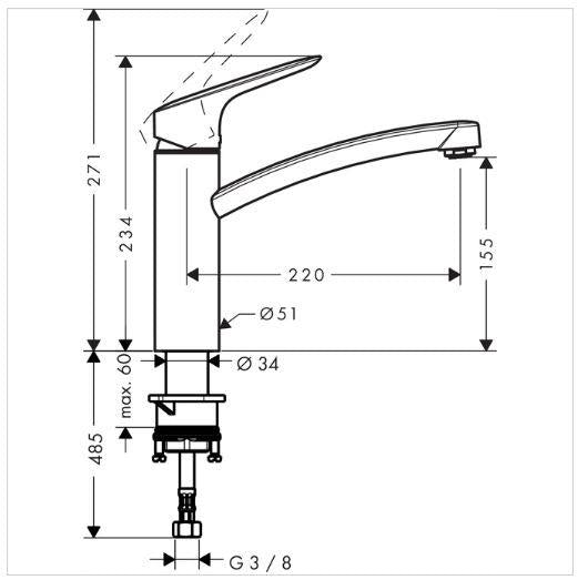 Virtuvinis maišytuvas Hansgrohe Logis 718320
