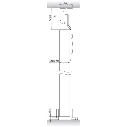 Helaform 10304 set for sliding interior doors, 1.8 m