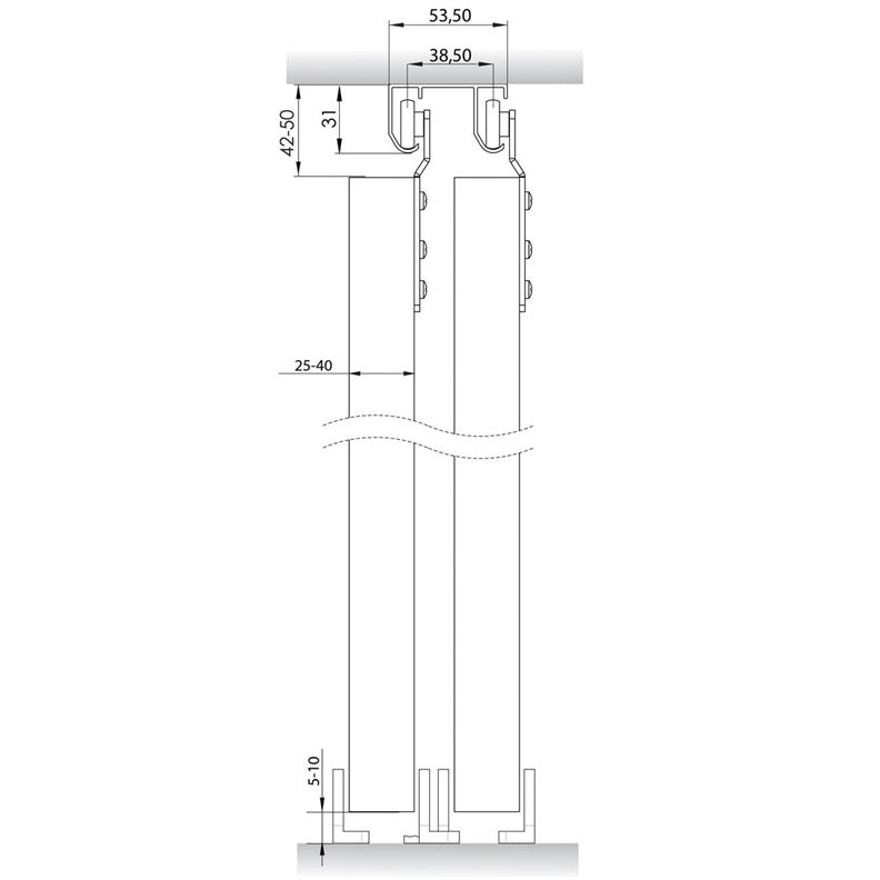 Zestaw do drzwi przesuwnych Helaform 10406, 2.4 m