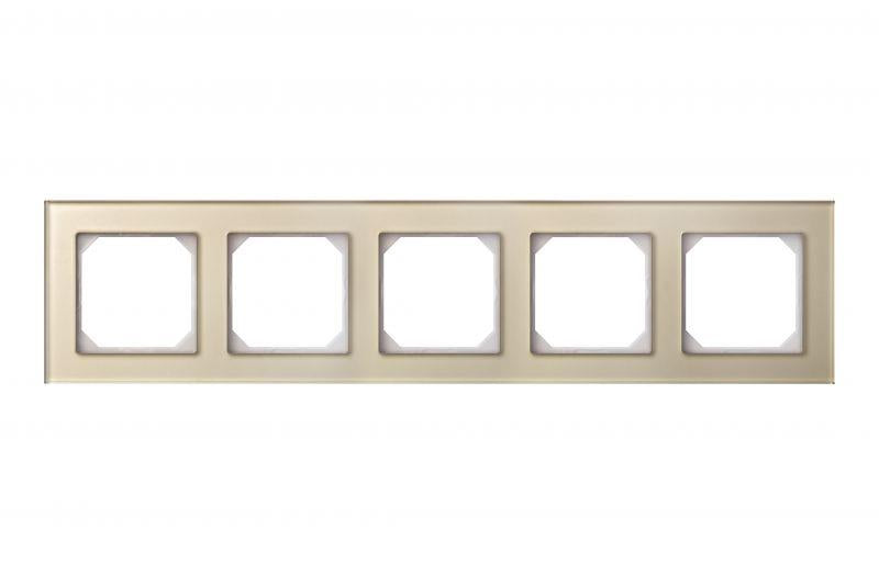 Five-gang frame LIREGUS EPSILON, champagne-colored glass