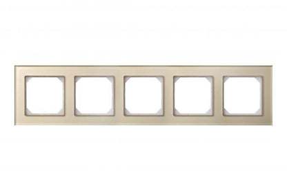 Five-gang frame LIREGUS EPSILON, champagne-colored glass