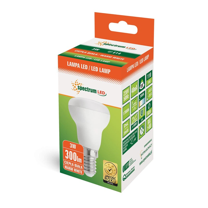 Lemputė Spectrum LED, R39, E14, 3W, 270lm, 3000K