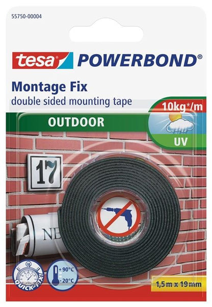 DOUBLE-SIDED ADHESIVE TAPE FOR OUTDOOR USE (10 kg; 1.5 m X 19 mm)