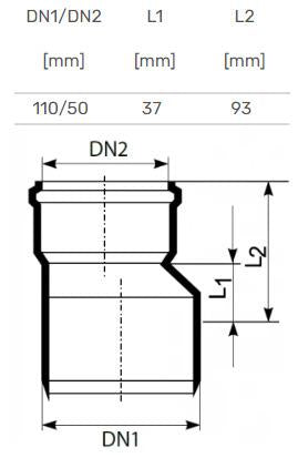 Vidaus kanalizacijos pereiga Ultra dB, Ø 50 / 110 mm