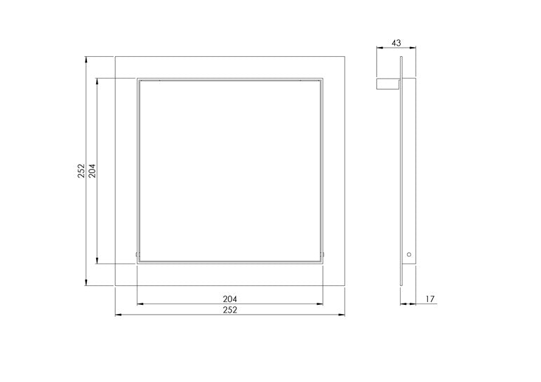 Revizinės durelės EUROPLAST RLR2020, 20 x 20 cm