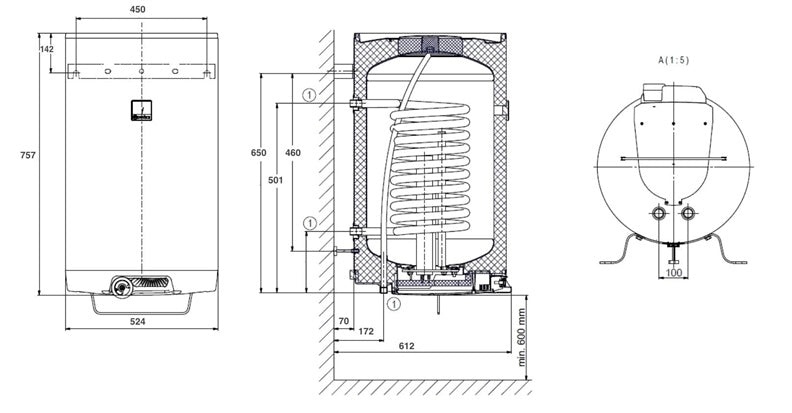 Combined Water Heater DRAŽICE OKC, 80, 73 l