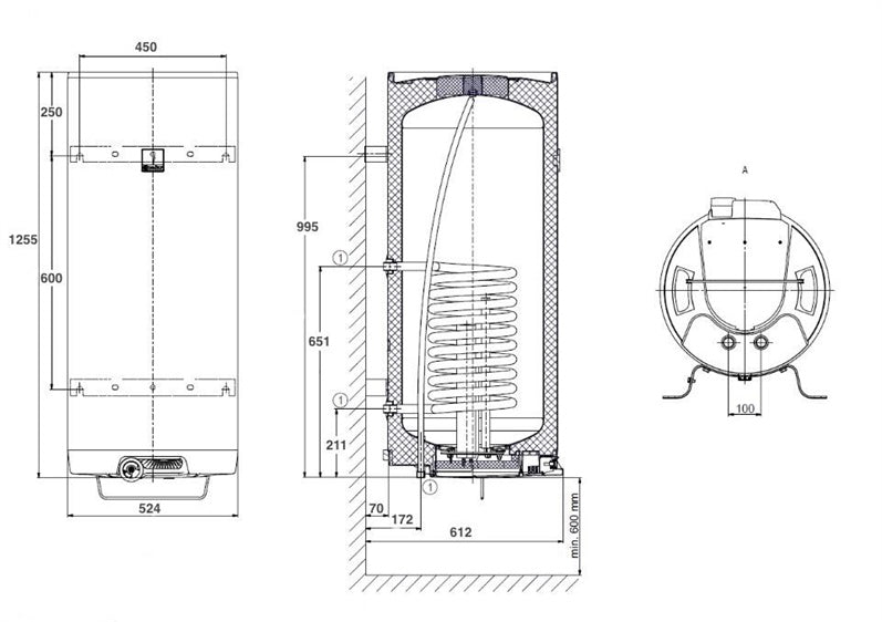 Combined water heater DRAŽICE OKC 160, 145 l