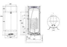Combined water heater DRAŽICE OKC 160/1m², 147 l