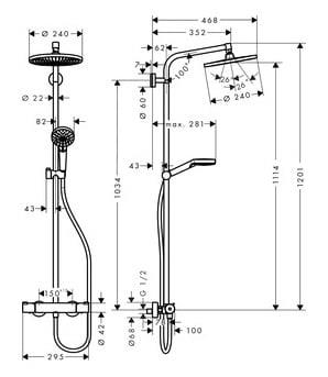Termostatyczny zestaw prysznicowy Hansgrohe Crometta 2726700