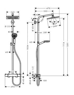 Thermostatic shower set Hansgrohe Crometta 2727100