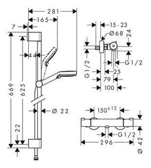 THERMOSTATIC SHOWER MIXER WITH SHOWER SET 27812400