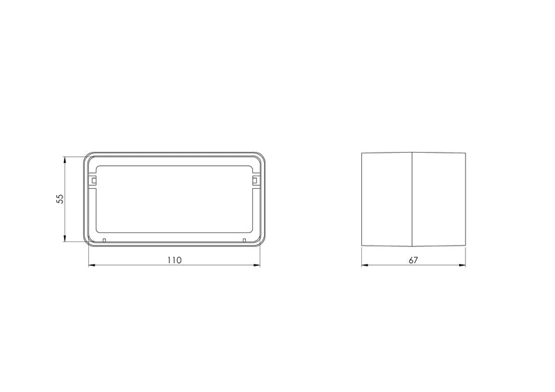 Ventilation Duct, EUROPLAST KS, 110 x 55 mm