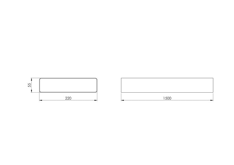 EUROPLAST ventilation duct, 220 x 55 x 1500 mm