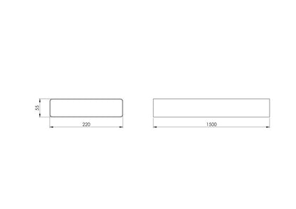 EUROPLAST ventilation duct, 220 x 55 x 1500 mm