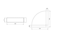 Ventilation elbow EUROPLAST KLH25-90, 220 x 55 mm, 90°