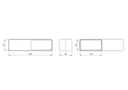 Mufa wentylacyjna EUROPLAST, 220 x 55 mm – 110 x 55 mm