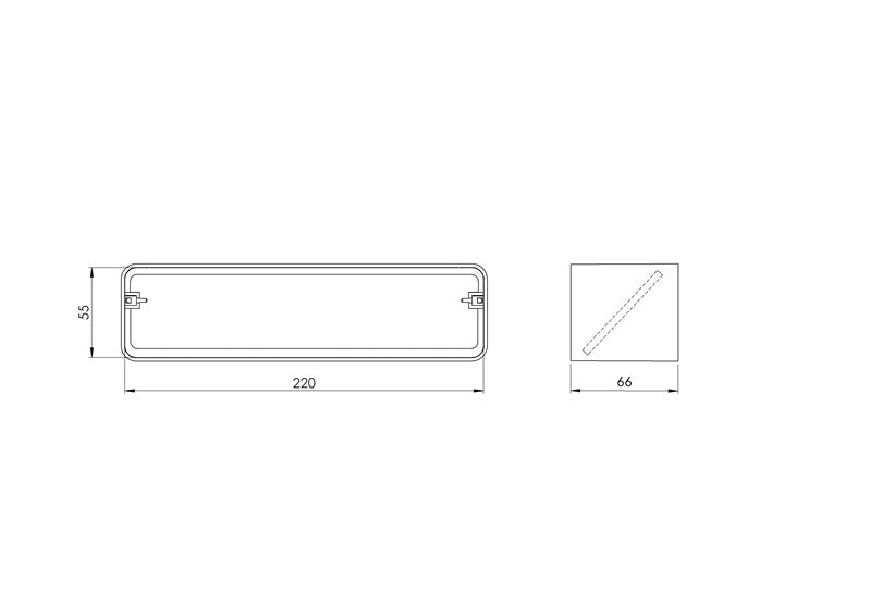 EUROPLAST KV25 ventilation connector, 220 x 55 mm