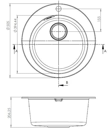 Sink Alveus Victoria 3321055, 50.5 x 50.5 x 20.6 cm