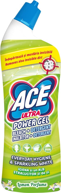 Gel Bathroom Cleaner Ace Ultra Power, Lemon 750 ml
