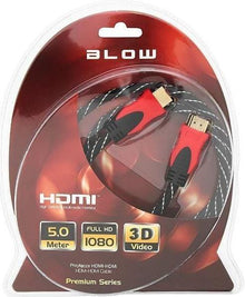 Kabel BLOW HDMI M, HDMI M, 5m, czarny/czerwony 92-057