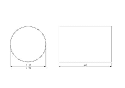Ventiliacinis kanalas EUROPLAST D125, 0.5m