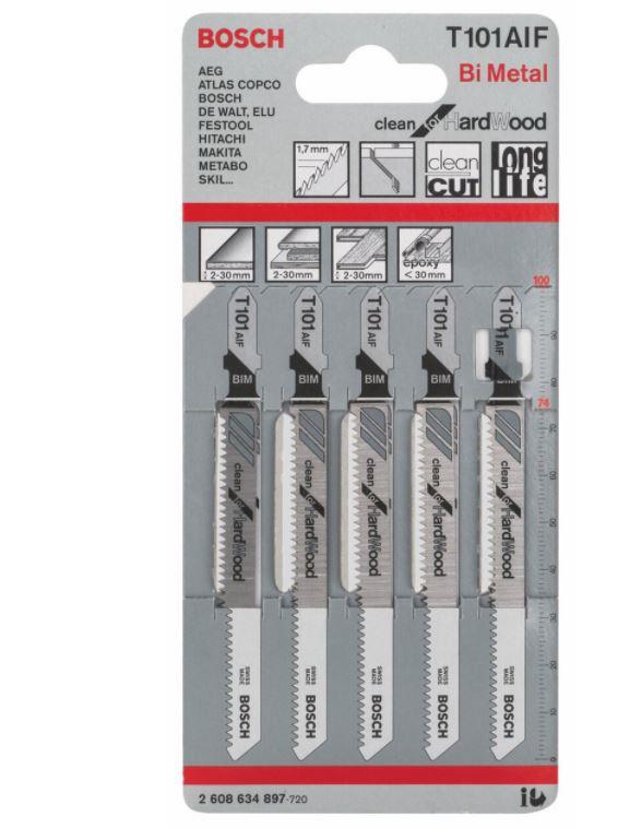 Jigsaw Blades Bosch, T101AIF, 5 pcs.