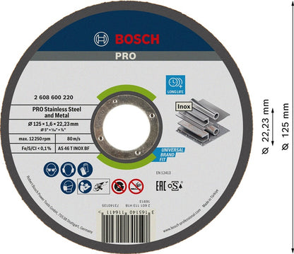 Pjovimo diskas Bosch, 125 x 1.6 x 22.23 mm