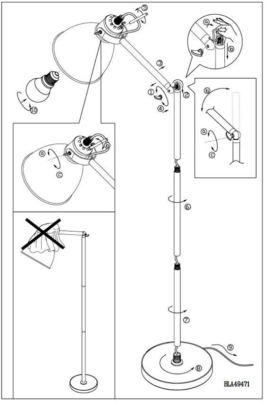 Floor lamp EGLO PRIDDY 49471, 40 W, E27