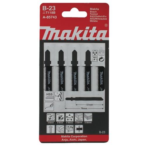 Makita Jigsaw Blades A-85743 T118B for Metal, 5 pcs.
