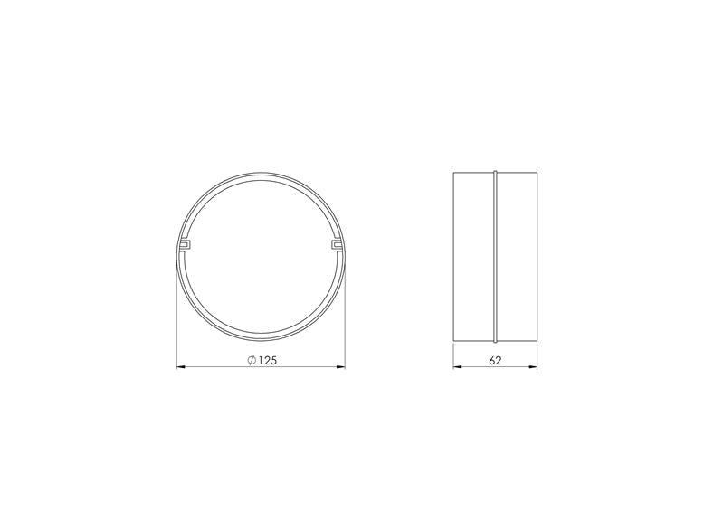 Ventiliacijos tarpmovė EUROPLAST AS125, D125 mm