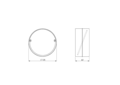 Przejściówka wentylacyjna EUROPLAST AV125, śr. 125 mm