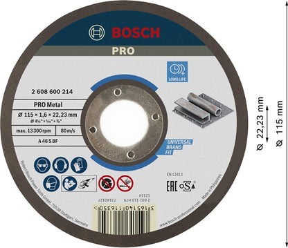 Pjovimo diskas Bosch, 115 x 1.6 x 22.23 mm