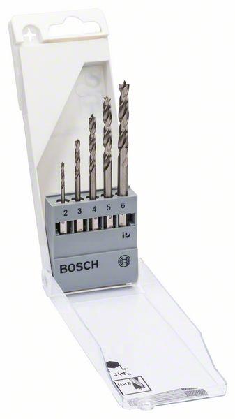 Medienos grąžtų komplektas Bosch, 2-6 mm, 5 vnt