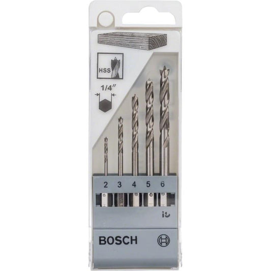 Medienos grąžtų komplektas Bosch, 2-6 mm, 5 vnt