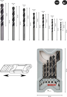 Bosch wood drill bit set, 3-10 mm, 7 pcs