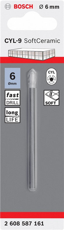 Wiertło do szkła i płytek Bosch CYL-9, 6x80 mm