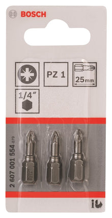 Atsuktuvų antgaliai Bosch Extra Hard PZ1, 25 mm, 3 vnt