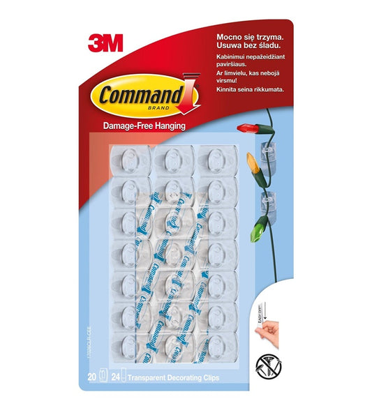 Clear Hooks 3M Command T17026CC, 20 pcs.