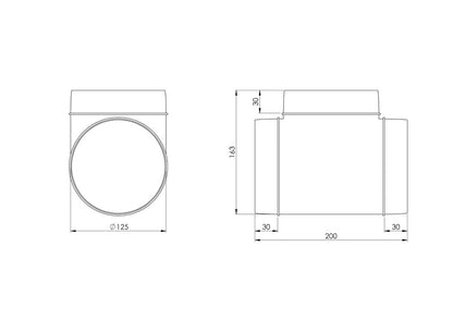 Trójnik EUROPLAST AT125, D125, bez uszczelki