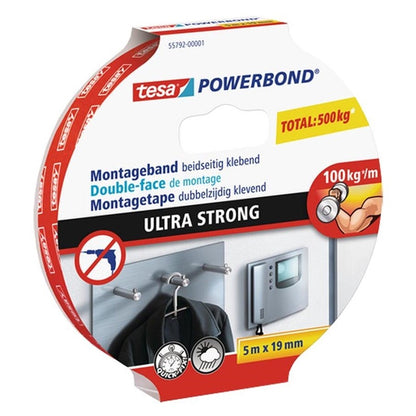 Tesa Ultra Strong Double-Sided Tape 5m x 19mm, white