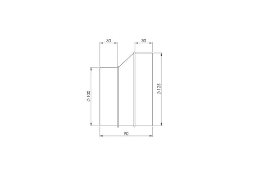 Ventiliacijos perėjimas EUROPLAST, D125–100 mm