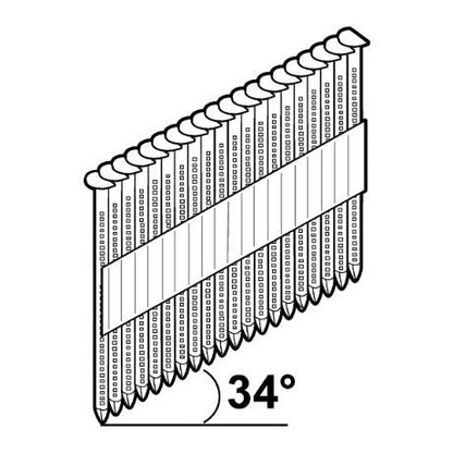 Collated nails 34°, 3.1 x 90 mm, bright, C1, 1200 pcs
